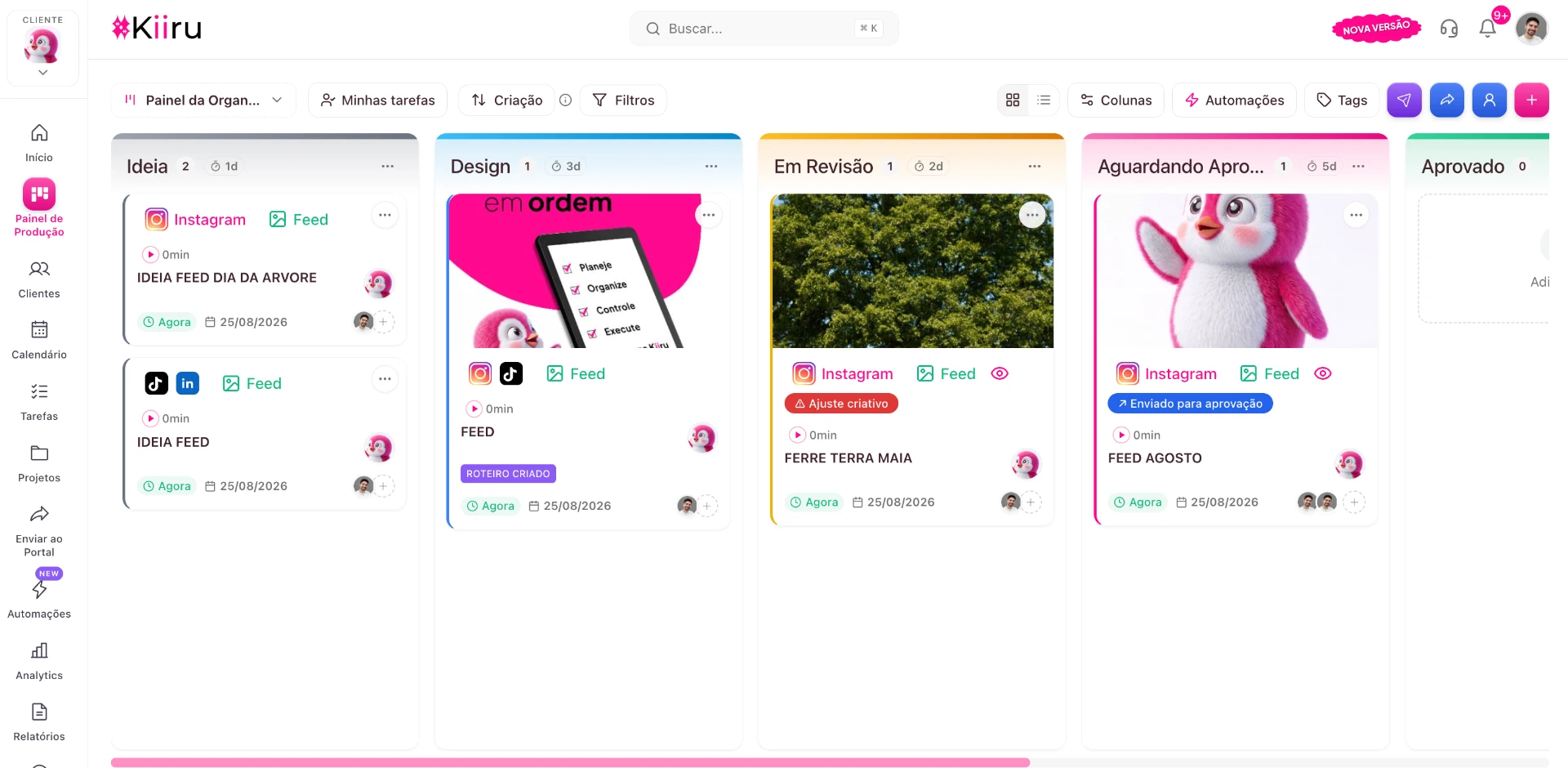 Kiiru — Gestão de Produção de Conteúdo